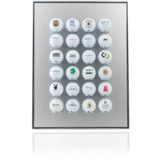 KNIX Premium Golfball Setzkasten aus Aluminium für 24 Golfbälle - Schaukasten, Golf-Regal Vitrine Display passionierte Golfer