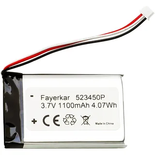 Fayerkar 3.7 V 1100 mAh 523450P Akku Ersatz für Corsair Void Elite RGB, Corsair Virtuoso RGB, Corsair Void Pro, Corsair Void Pro RGB, Corsair Void Pro RGB SE H2100 Wireless Spiel Headset