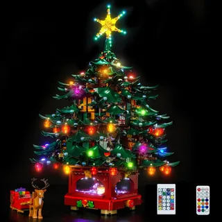 Fernbedienung Led Licht Set Kompatibel mit Lego Family Christmas Tree Decoration 41843 (Kein Modell), Led Beleuchtungs Set Compatible with Lego Family Christmas Tree Decoration Bausteinen Modell