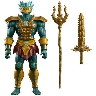 Masters of the Universe Origins Mer-Man-Actionfigur 200X aus der Cartoon-Kollektion, ca. 14 cm großer Motu-TV-Schurke der 1980er, detailreiches Design, Dreizack und Schwert, JHK02