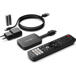 waipu.tv 4K Stick + Fernbedienung Streaming Stick, Schwarz
