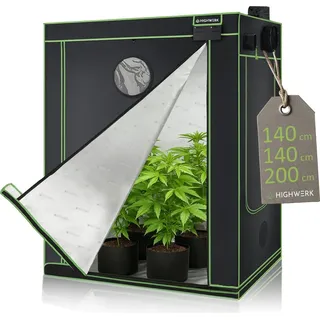 highwerk Growzelt 140 x 140 x 200 cm Schwarz Grün