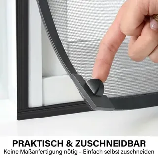 Magnetisches Fenster-Moskitonetz 100x100cm Dunkelgrau - Dunkelgrau