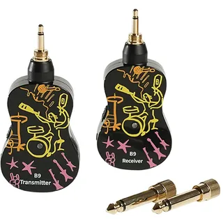 Alnicov Kabelloses Gitarrensystem, UHF-Gitarrensender, Empfänger, wiederaufladbar mit Bluetooth-Reverb-Effekt für E-Gitarre, Bass, Violine, B9