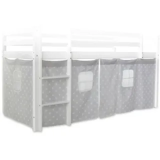 Homestyle4u Bettvorhang in Grau für Kinderhochbett 1877