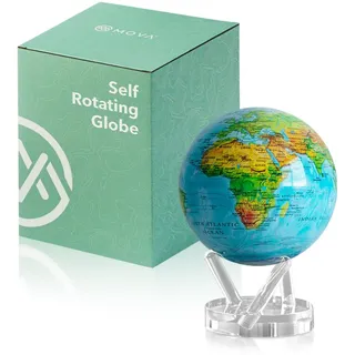 MOVA Selbstrotierender Globus, Ozeanblaues Relief Signatur (6") | rotierender Solar-Globus, ohne Batterien oder Kabel, Geschenk für Geografie-Fans, Premium-Kinetikdisplay, Schreibtischdeko