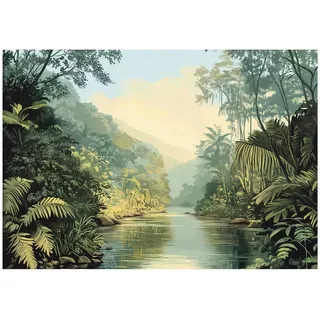 WallArena Fototapete Dschungel Natur Tapete Wohnzimmer Schlafzimmer 250x175