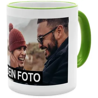PhotoFancy® - Fototasse - Personalisierte Tasse mit eigenem Foto - Grün - Layout 1 Bild
