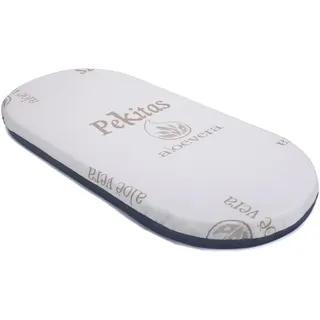 PEKITAS Universal-Matratze, oval, 75 x 33 cm, für Kinderwagen, Höhe: 5 cm, doppelseitig, atmungsaktiv, waschbarer Bezug