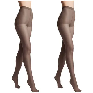 Conte elegant 2er-Pack langlebige Damenstrumpfhose Halbmatt - SOLO 40 DEN - Damen Feinstrumpfhose Strumpfhose mit markiertem Höschenteil - Einfarbig Farbe Grafit Größe 4
