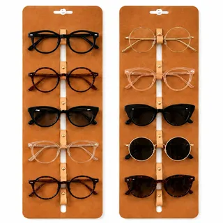 Brillenhalter Wand, Brillenablage Wand, PU-Leder 2er Set mit 12 Fächern Weich und Kratzfest, Sonnenbrillen Halter Wands Platzsparend, Brillenaufbewahrung Wands für Schlafzimmer Flur Garderobe