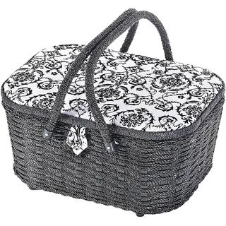 Kobolo Nähkästchen Nähkorb Nähkörbchen Nähkasten florales 35x27x17 cm