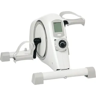 sportnow Pedaltrainer Mini Heimtrainer für Senioren mit 8 verstellbarem Magnetwiderstand & LCD-Display Arm- und Beintrainer Fitnessbike für zuhau... - Weiß
