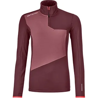 Ortovox Damen Fleece Light Zip Neck Longsleeve (Größe XS, rot)