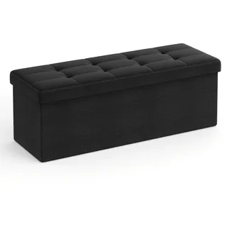 Songmics Sitzbank Truhenbank Schwarz 38 x 110 x 38 cm