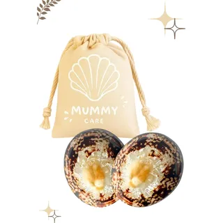 Mummy Care Stillmuscheln aus natürlichem Perlmutt, 2 Stück, zur Vorbeugung von Rissen und Irritationen – natürliche und umweltfreundliche Lösung für Mütter – Größe M (5,5 – 6 cm)