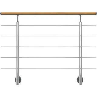 DOLLE Geländer-Set 150 cm Aluminium/Edelstahl/Holz