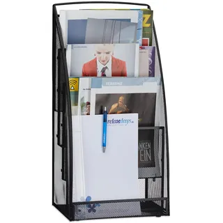 Relaxdays Magazinständer schwarz