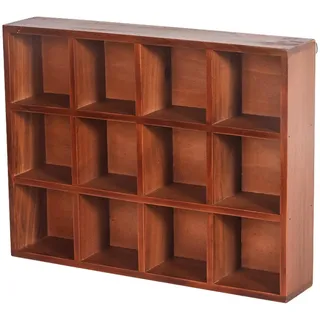 LOVIVER Holz mit 12 Fächern, Regal, schwebendes Regal zum Präsentieren von Miniaturen, Spielzeug und Zubehör,