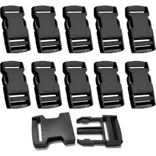 Bogoro Schnallen und Verschlüsse, 10 Stück Rucksack Verschluss,Schnall Verschluss,Schnellverschluss-Schnallen,Klickverschluss,Rucksack Ersatzteile,Steckschließe Gurt für Rucksack, 25mm, Schwarz - 3