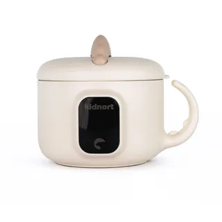 Kidnort Vennlig Mobiler Babykostwärmer 400 ml mit Akku kabellos für unterwegs 40 und 45 Grad Display 4500 mAh 70 Grad Pflegeprogramm für Babybrei Mahlzeiten und Getränke Beige