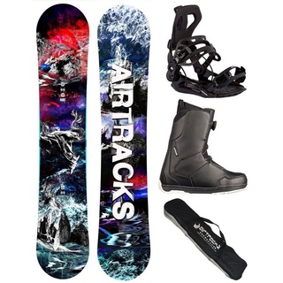 Airtracks Snowboard Snowboard Set Fantasy Carbon Flat Rocker » Mod. 24 (Snowboard Set Fantasy Carbon Flat+Bindung Master+Boots+Bag, 4 St., 4er-Pack) 43 Master Atop | 153 cm