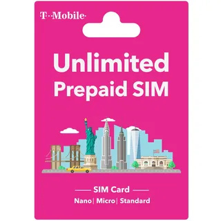 T Mobile Prepaid-SIM-Karte USA – Unbegrenzte Daten in 4G/LTE und Gespräche in den USA für 15 Tage, pickpiff Prepaid-SIM-Karte USA unterstützt Hotspot, Triple Cut 3-in-1-SIM-Karte – Standard Micro Nano