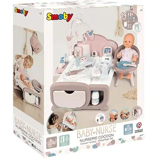 Smoby Baby Nurse Cocoon Puppen-Spielzimmer 3-in-1 Spielset Mehrfarbig