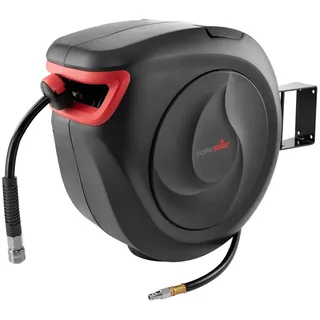 POPPSTAR Druckluftschlauchtrommel (Schlauch: 30m + 2m, Innendurchmesser 3/8" (9,5x15mm)) Schnellkupplung 1/4" BSPT, Schlauchtrommel mit Automatik Aufroller für Druckluft Schlauch