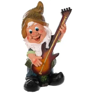 BIRENDY Gartenzwerg Kapelle Große handbemalte Süße Figuren, Zwerg, Gartendeko Gartenwichtel (Gitarre-16111-2)