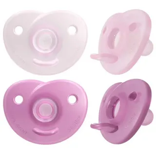 Philips AVENT Soothie – BPA-freier Schnuller für Babys von 0 bis 6 Monaten, rosa/hellrosa (Modell SCF099/22)