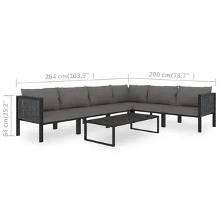 vidaXL Garten-Lounge-Set anthrazit 49401