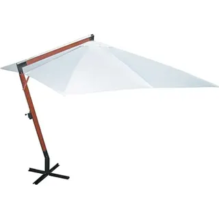 vidaXL Ampelschirm mit Holzmast 400 x 300 cm Weiß