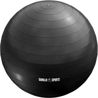 GORILLA SPORTS® Gymnastikball - inkl. Luftpumpe, 55cm, 65cm oder 75cm, bis 500kg Belastbar, Anti-Burst, rutschfest, Farbwahl - Sitzball Büro, Yoga Ball, Balance Ball, Fitnessball, Trainingsball