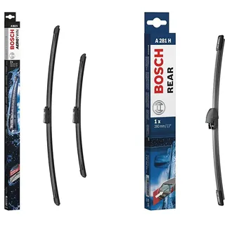 Bosch Scheibenwischer Aerotwin A863S, Länge: 650mm/450mm – Set für Frontscheibe & cher Rear A281H, Länge: 280mm – Scheibenwischer für Heckscheibe