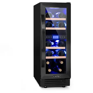 Klarstein Vinovilla 17 Built-In Duo Weinkühlschrank 53l 17 Fl. 3-Farben Glastür schwarz