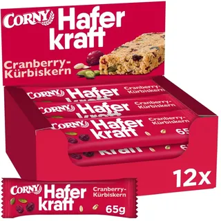 CORNY Haferkraft Cranberry-Kürbiskern 12 x 65 g