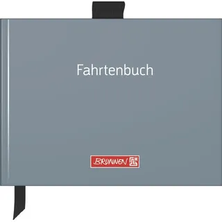 Brunnen 1010143 Fahrtenbuch (A6 quer, Hardcover mit Soft-Touch Laminierung, mit Stiftschlaufe, Zeichenband und Einstecktasche, fadengeheftet, 40 Blatt)