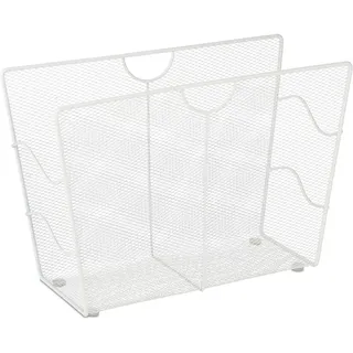 Relaxdays Zeitungsständer Metall, weiß