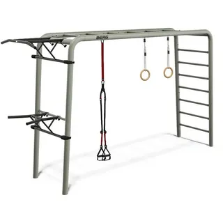 Berg Klettergerüst PlayBase L Sport Schaukelgestell Heim Fitnessgerät Schwarz & Grün, Fitness-Seil & Turnringe grün