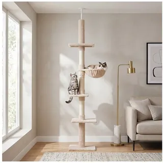 PawHut Kratzbaum Deckenhoch 40 x 34 x 230-260 cm beige