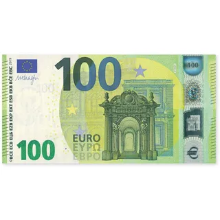 Litfax GmbH 100€ Euroschein / Spielgeld ca. 110x61 mm, je Pack. 25 Stück (1 PG)
