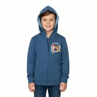 UNITED LABELS Paw Patrol Sweatjacke mit Kapuze für Jungen, Blau, Adventure, 110-116, Kapuzenpullover mit Reißverschluss, Hoodie Kapuzenjacke für Kinder - 110-116