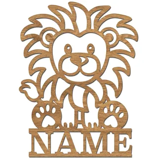 codiarts. Namensschild | Wandbild | Kinderzimmer | Kindertür | personalisierbar mit Namen | selbstklebend (Löwe)