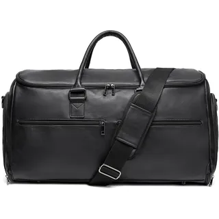 Garment Duffel Bag Schwarz Konvertierbare Reise Kleidertasche für Männer Frauen, Trage auf Kleidertasche für Reisen 2 in 1 hängende Koffer Anzug Business Reisetasche, schwarz