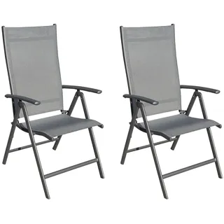 LC Garden Garvio Klappsessel 2 St. 7-fach verstellbar 60 x 70 x 110 cm anthrazit