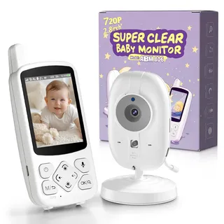 VSIFEHSO Babyphone mit Kamera 2,8 Zoll Baby Monitor 720p Baby Phone Digitalzoom Zwei-Wege-Audio VOX-Modus Nachtsicht Temperaturüberwachung Schlaflied Wecker