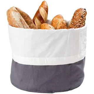 Rosenstein & Söhne XL-Brotkorb aus 100% Baumwolle, verschließbare Kordel, waschbar, Ø25cm