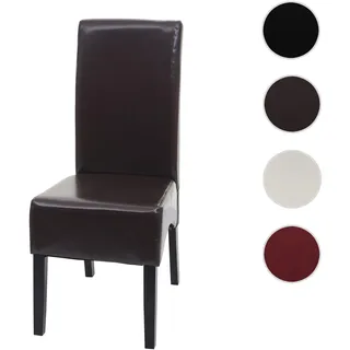 Einzelst�ck | Esszimmerstuhl Latina, Küchenstuhl Stuhl, Leder ~ braun, dunkle Beine