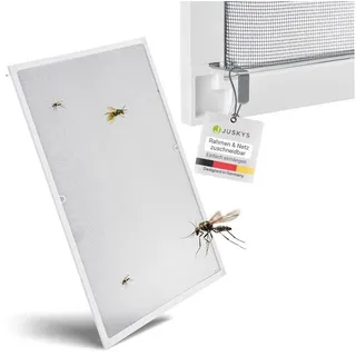 Juskys Fliegenschutzgitter mit Aluminiumrahmen 120 x 140 cm weiß